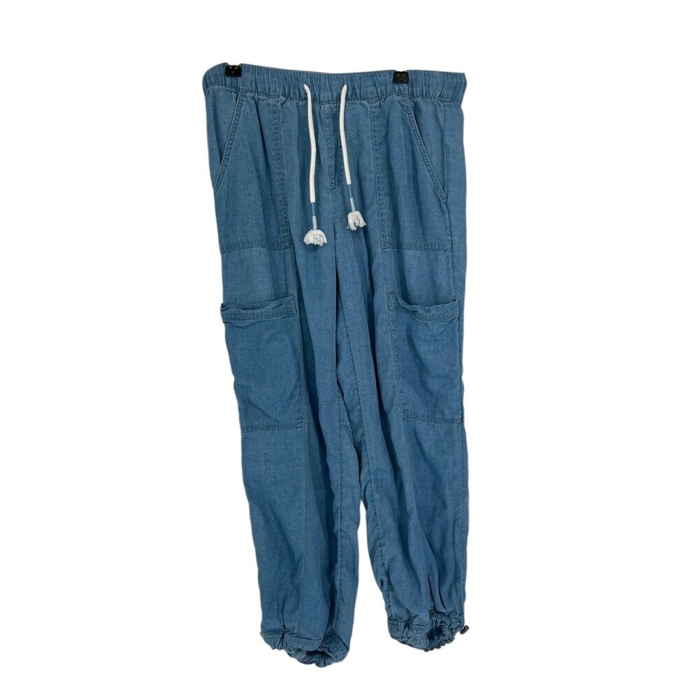 Nicole Miller Jeans Women's Size Medium Blue Joggers Chambray Coastal Core